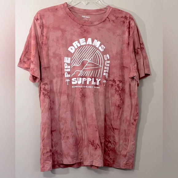Old Navy Tie Dye Short Sleeve Graphic T Shirt Soft Washed Large Beach Vibe Surf - Picture 2 of 8